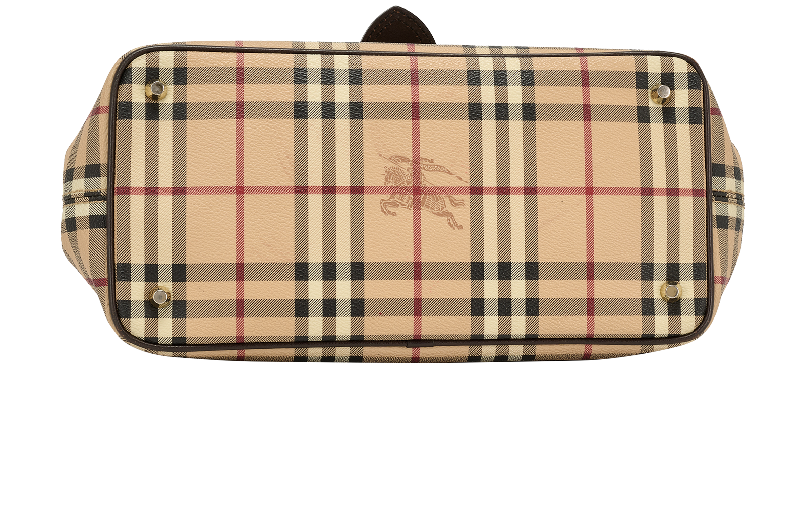 Check Shoulder Bag, &pound;295, Handbags, Beige/Brown, Canvas, Top view